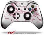 Decal Skin Wrap fits Microsoft XBOX One Wireless Controller Pink and White Gilded Marble