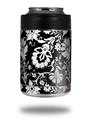 Skin Decal Wrap for Yeti Colster, Ozark Trail and RTIC Can Coolers - Black and White Flower (COOLER NOT INCLUDED)