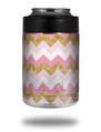 Skin Decal Wrap for Yeti Colster, Ozark Trail and RTIC Can Coolers - Pink and White Chevron (COOLER NOT INCLUDED)