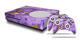 WraptorSkinz Decal Skin Wrap Set works with 2016 and newer XBOX One S Console and 2 Controllers Purple and Gold Gilded Marble