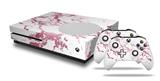 WraptorSkinz Decal Skin Wrap Set works with 2016 and newer XBOX One S Console and 2 Controllers Pink and White Gilded Marble