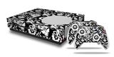 WraptorSkinz Decal Skin Wrap Set works with 2016 and newer XBOX One S Console and 2 Controllers Black and White Flower