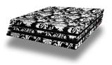 Vinyl Decal Skin Wrap compatible with Sony PlayStation 4 Pro Console Black and White Flower (PS4 NOT INCLUDED)