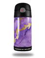 Skin Decal Wrap for Thermos Funtainer 12oz Bottle Purple and Gold Gilded Marble (BOTTLE NOT INCLUDED)