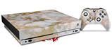 Skin Wrap for XBOX One X Console and Controller Pastel Gilded Marble