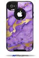 Purple and Gold Gilded Marble - Decal Style Vinyl Skin fits Otterbox Commuter iPhone4/4s Case (CASE SOLD SEPARATELY)