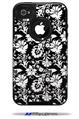 Black and White Flower - Decal Style Vinyl Skin fits Otterbox Commuter iPhone4/4s Case (CASE SOLD SEPARATELY)