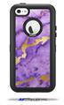 Purple and Gold Gilded Marble - Decal Style Vinyl Skin fits Otterbox Defender iPhone 5C Case (CASE SOLD SEPARATELY)
