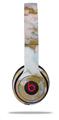 Skin Decal Wrap compatible with Beats Solo 2 WIRED Headphones Pastel Gilded Marble (HEADPHONES NOT INCLUDED)