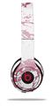 Skin Decal Wrap compatible with Beats Solo 2 WIRED Headphones Pink and White Gilded Marble (HEADPHONES NOT INCLUDED)