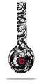 Skin Decal Wrap compatible with Beats Solo 2 WIRED Headphones Black and White Flower (HEADPHONES NOT INCLUDED)