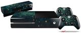 Green Starry Night - Holiday Bundle Decal Style Skin fits XBOX One Console Original, Kinect and 2 Controllers (XBOX SYSTEM NOT INCLUDED)