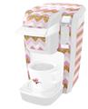 Decal Style Vinyl Skin compatible with Keurig K10 / K15 Mini Plus Coffee Makers Pink and White Chevron (KEURIG NOT INCLUDED)