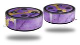 Skin Wrap Decal Set 2 Pack for Amazon Echo Dot 2 - Purple and Gold Gilded Marble (2nd Generation ONLY - Echo NOT INCLUDED)
