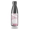 Skin Decal Wrap for RTIC Water Bottle 17oz Pink and White Gilded Marble (BOTTLE NOT INCLUDED)