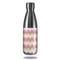 Skin Decal Wrap for RTIC Water Bottle 17oz Pink and White Chevron (BOTTLE NOT INCLUDED)