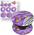 Decal Style Vinyl Skin Wrap 3 Pack for PopSockets Purple and Gold Gilded Marble (POPSOCKET NOT INCLUDED)