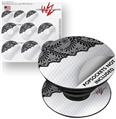 Decal Style Vinyl Skin Wrap 3 Pack for PopSockets Black and White Lace (POPSOCKET NOT INCLUDED)