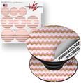Decal Style Vinyl Skin Wrap 3 Pack for PopSockets Pink and White Chevron (POPSOCKET NOT INCLUDED)