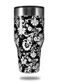 Skin Decal Wrap for Walmart Ozark Trail Tumblers 40oz - Black and White Flower (TUMBLER NOT INCLUDED)