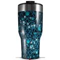 Skin Wrap Decal for 2017 RTIC Tumblers 40oz Blue Flower Bomb Starry Night (TUMBLER NOT INCLUDED)