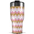 Skin Wrap Decal for 2017 RTIC Tumblers 40oz Pink and White Chevron (TUMBLER NOT INCLUDED)