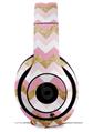WraptorSkinz Skin Decal Wrap compatible with Beats Studio 2 and 3 Wired and Wireless Headphones Pink and White Chevron Skin Only (HEADPHONES NOT INCLUDED)