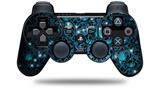 Sony PS3 Controller Decal Style Skin - Blue Flower Bomb Starry Night (CONTROLLER NOT INCLUDED)