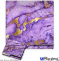 Decal Skin compatible with Sony PS3 Slim Purple and Gold Gilded Marble