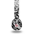 WraptorSkinz Skin Decal Wrap compatible with Beats Solo HD (Original) Black and White Flower (HEADPHONES NOT INCLUDED)