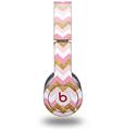 WraptorSkinz Skin Decal Wrap compatible with Beats Solo HD (Original) Pink and White Chevron (HEADPHONES NOT INCLUDED)